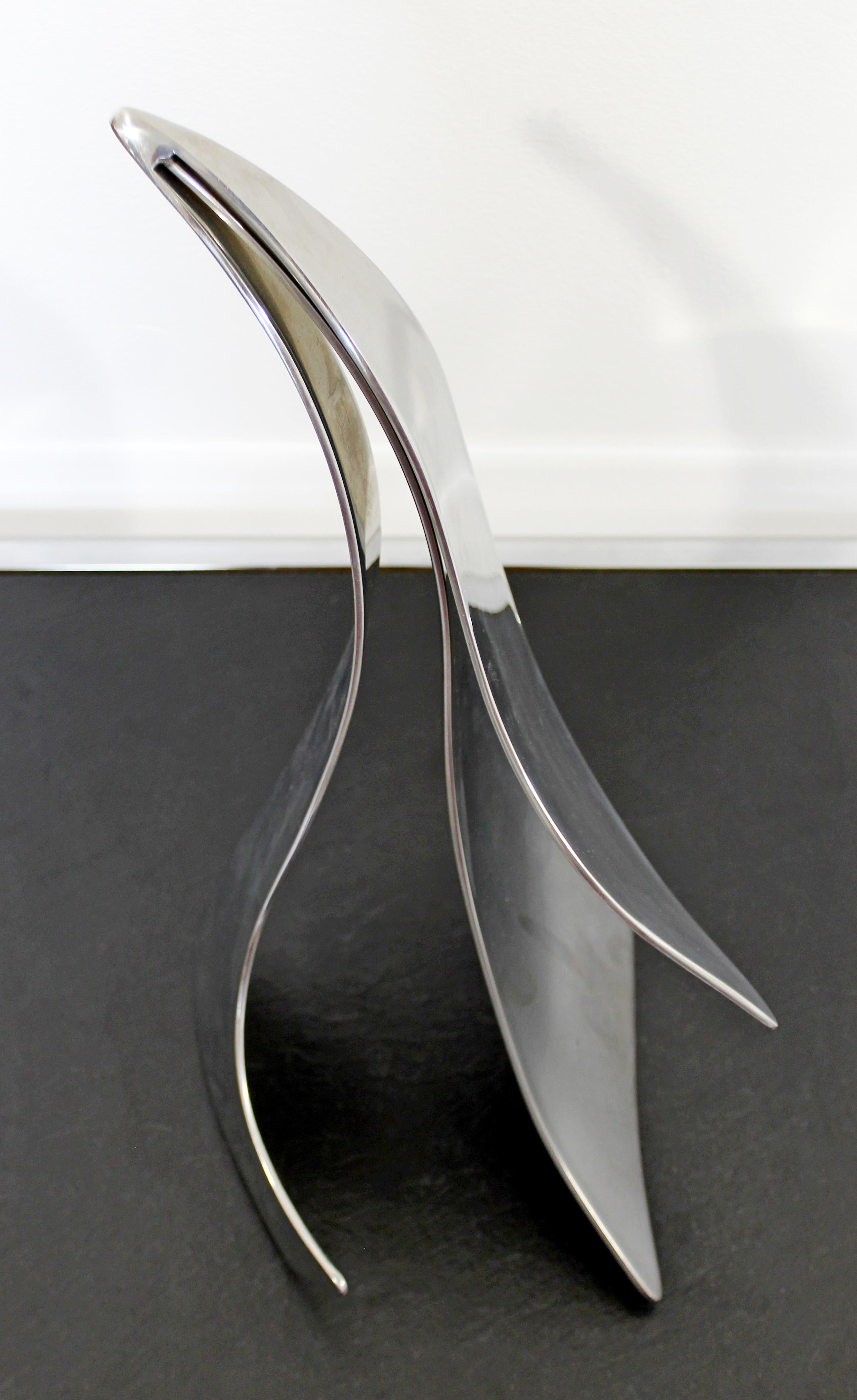 American Mid-Century Modern Stainless Steel Abstract Table Sculpture Signed Jack Arnold