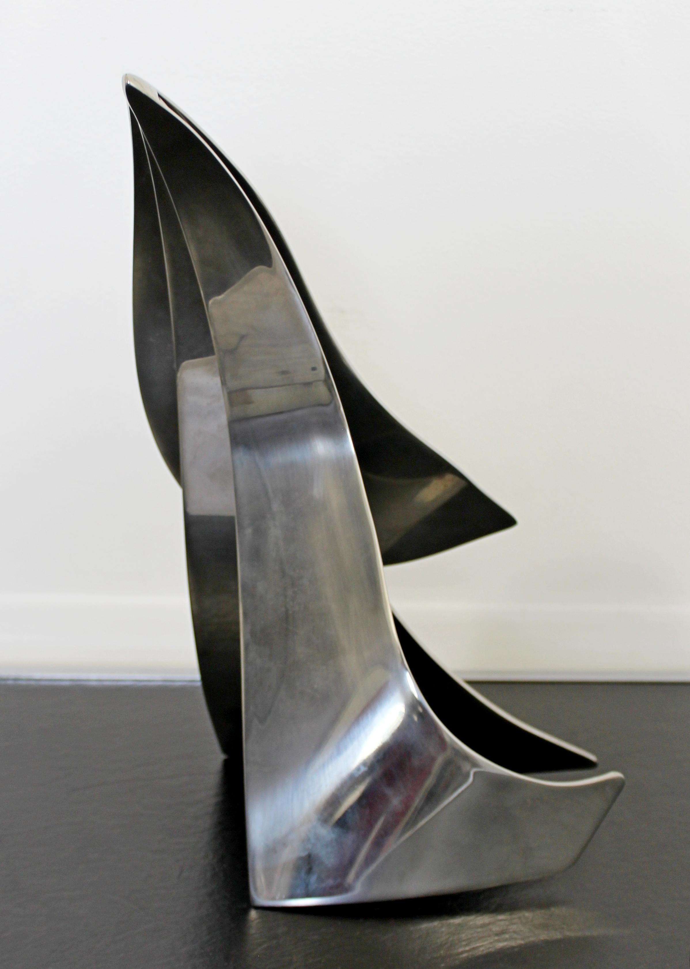 Mid-20th Century Mid-Century Modern Stainless Steel Abstract Table Sculpture Signed Jack Arnold