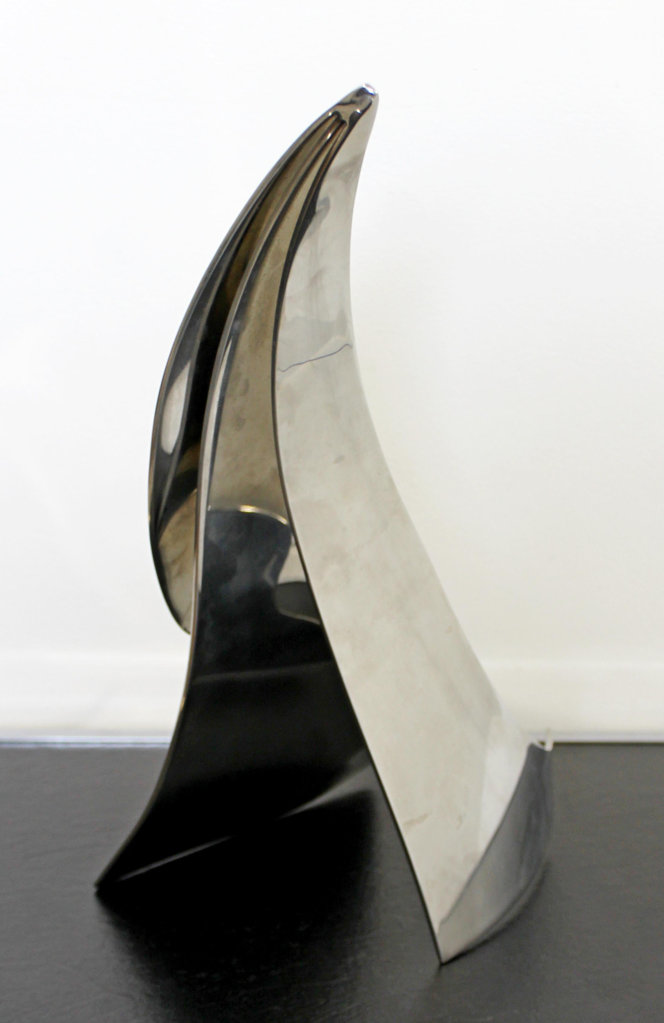 Mid-Century Modern Stainless Steel Abstract Table Sculpture Signed Jack Arnold 1