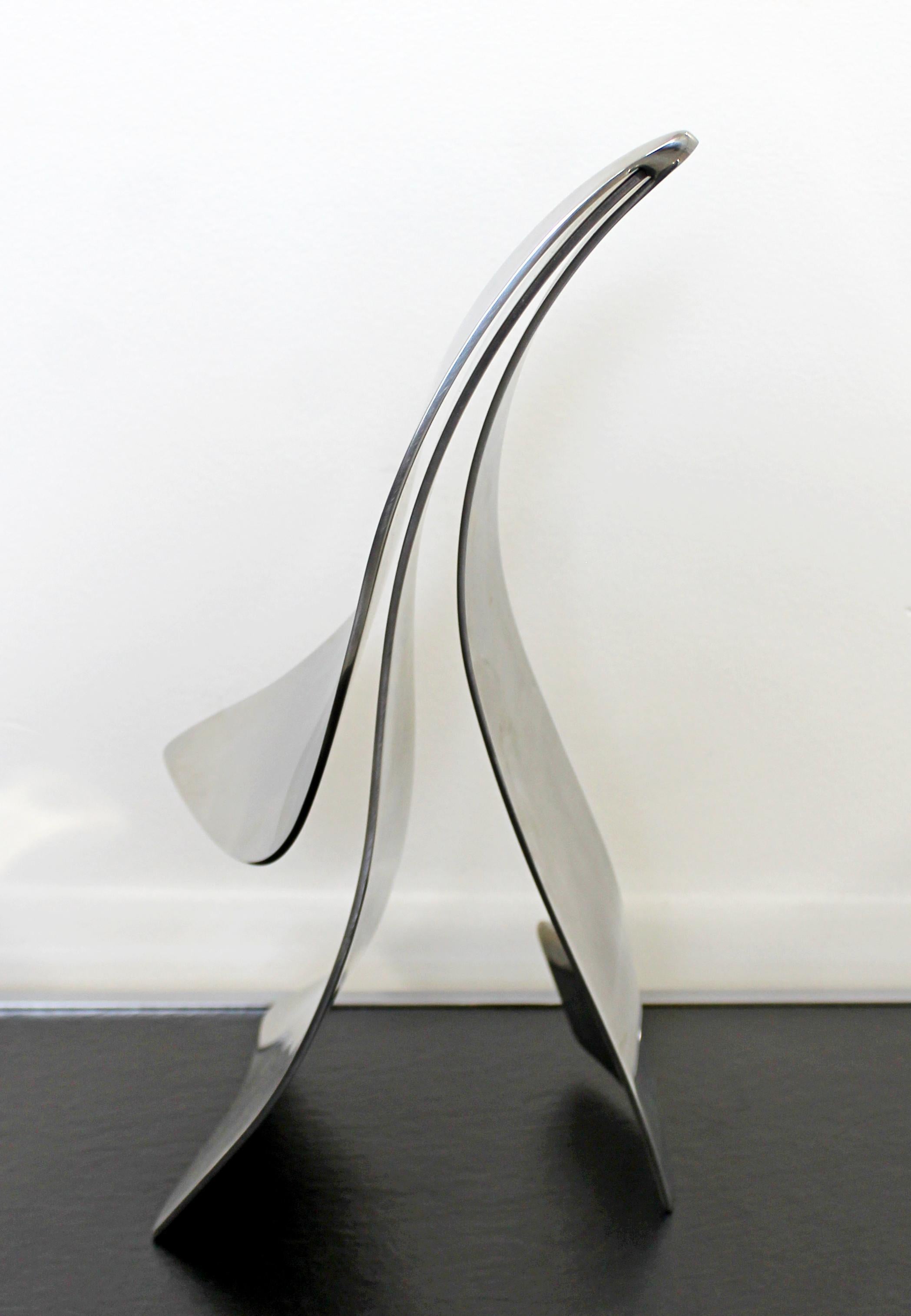 Mid-Century Modern Stainless Steel Abstract Table Sculpture Signed Jack Arnold 2