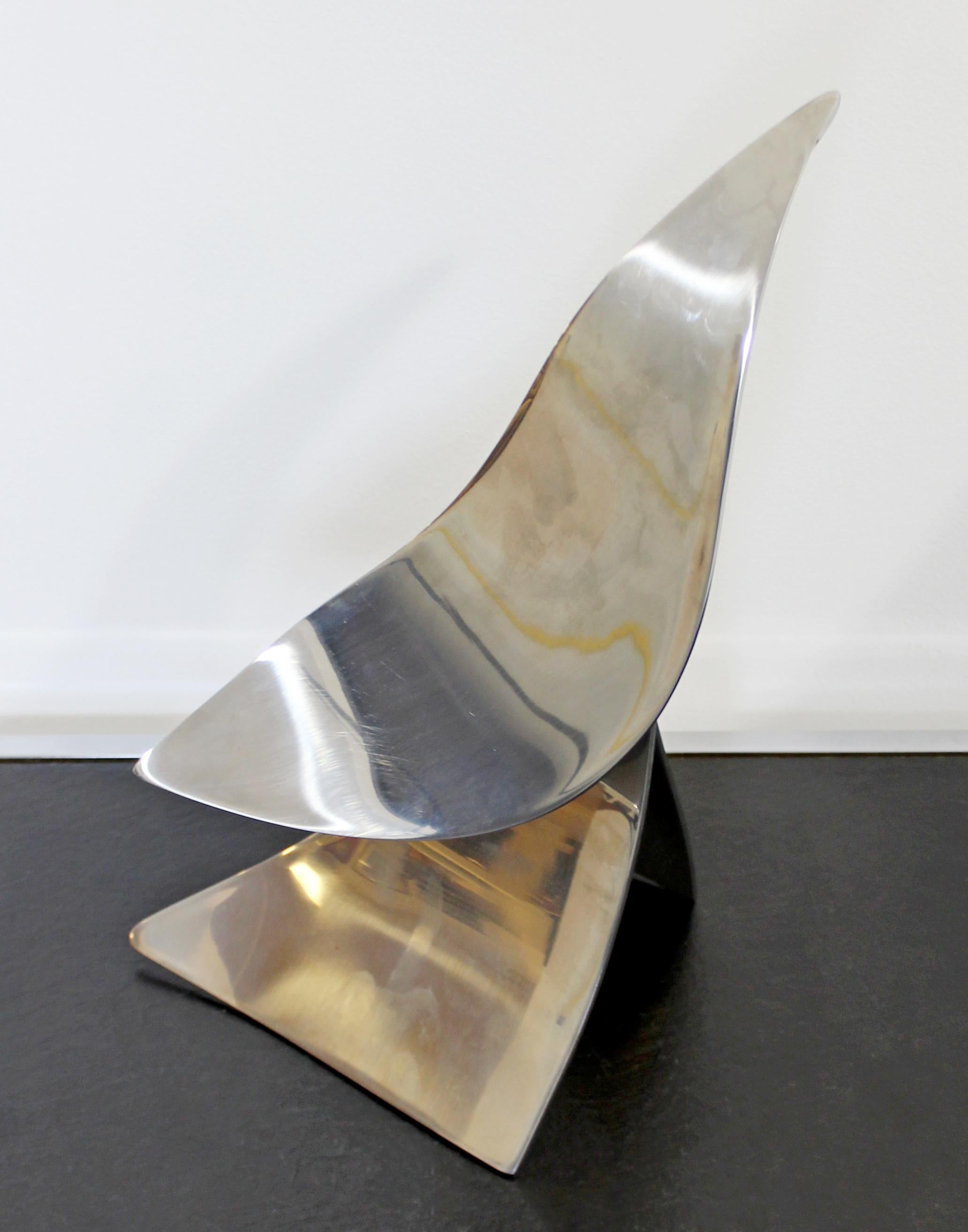 Mid-Century Modern Stainless Steel Abstract Table Sculpture Signed Jack Arnold 3
