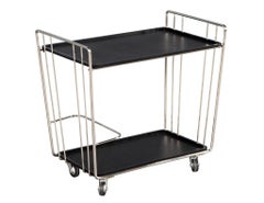 Mid-Century Modern Stainless Steel Bar Cart