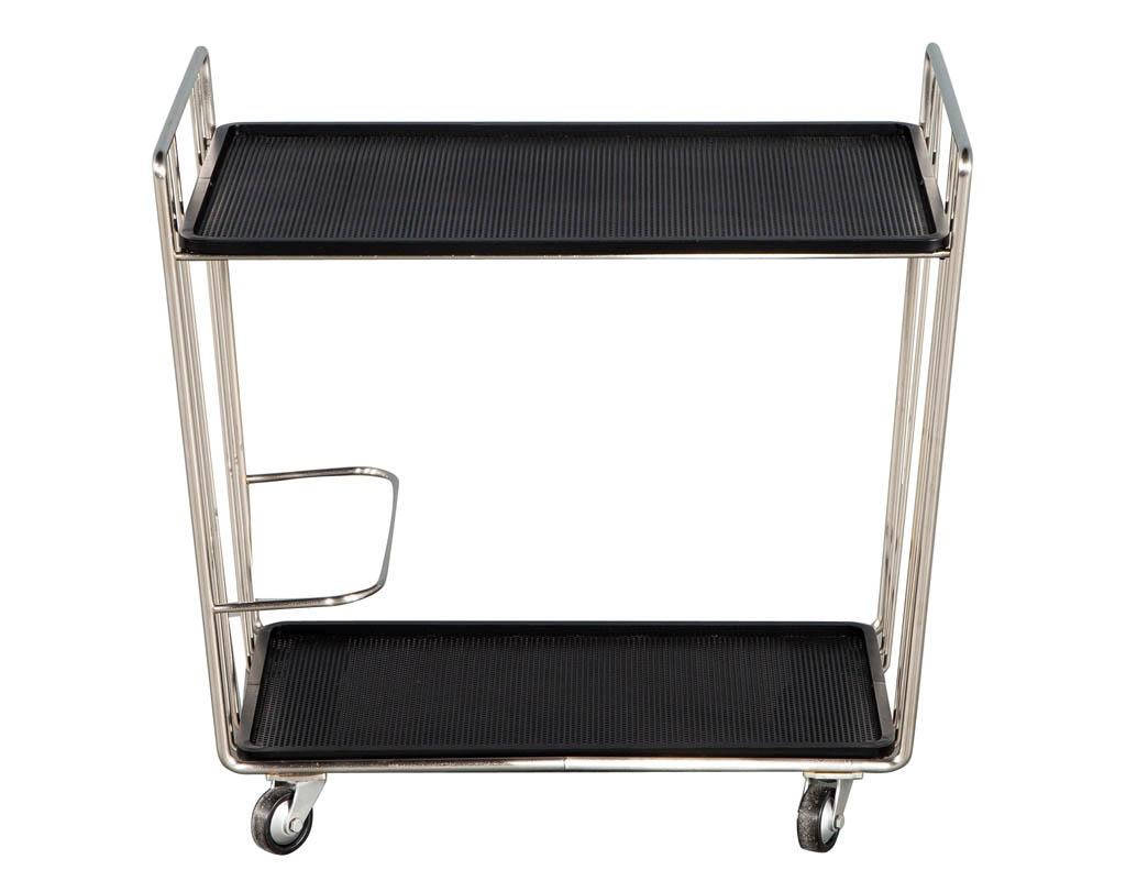 Mid-Century Modern Stainless Steel Bar Cart For Sale 1