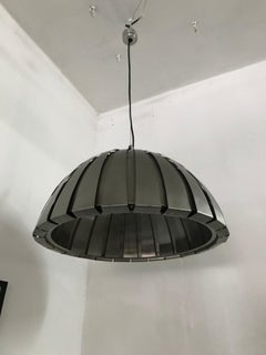 Mid-Century Modern Stainless Steel Chandelier, Martinelli Luce, Italy