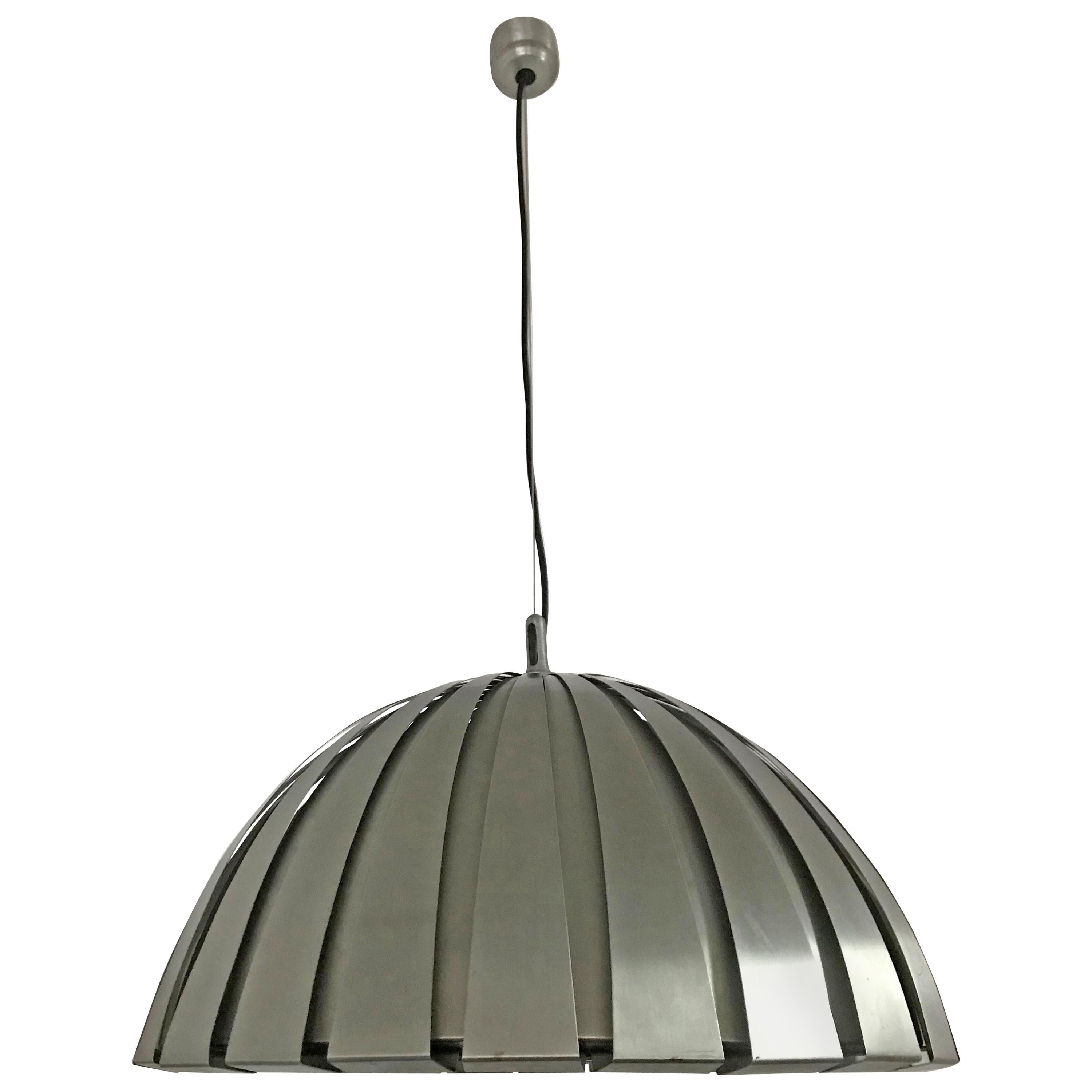 Mid-Century Modern Stainless Steel Chandelier, Martinelli Luce, Italy For Sale