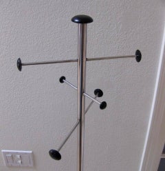 Mid-Century Modern Stainless Steel Coat and Umbrella Stand