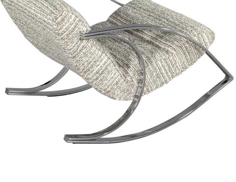 Mid-Century Modern Stainless Steel Rocking Chair For Sale at 1stDibs