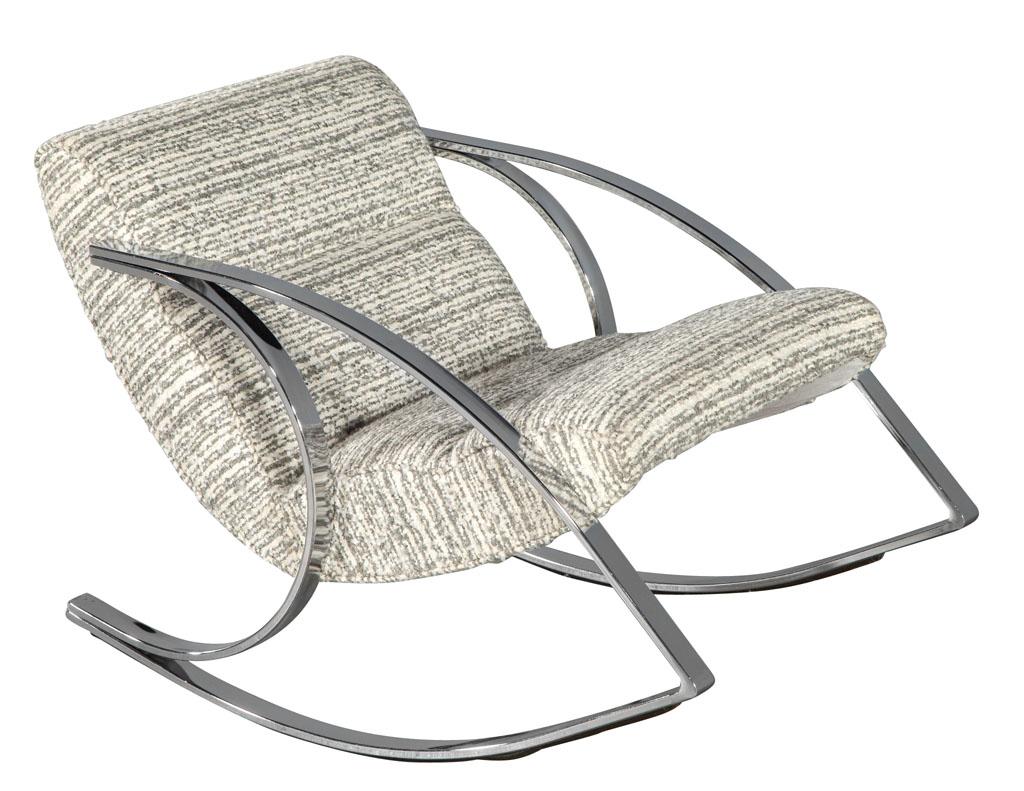 Mid-Century Modern Stainless Steel Rocking Chair 2