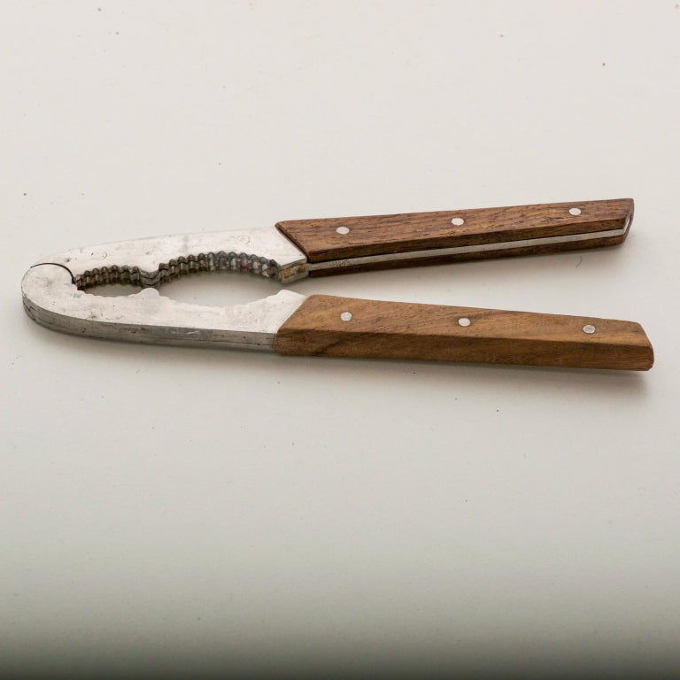 Mid Century Modern Stainless Steel Rosewood Nutcracker Bar Tool Utensil