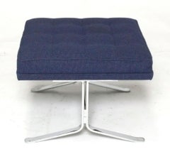 Mid Century Modern Stainless Steel Tufted Stools or Benches In Your Fabric