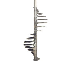 Mid Century Modern Staircase by Roger Tallon, Galerie Laroche in Aluminum