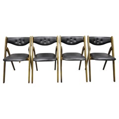 Chaises pliantes noires Stakmore Modern Mid-Century Modern Stakmore Card Dining Chair:: Set of 4