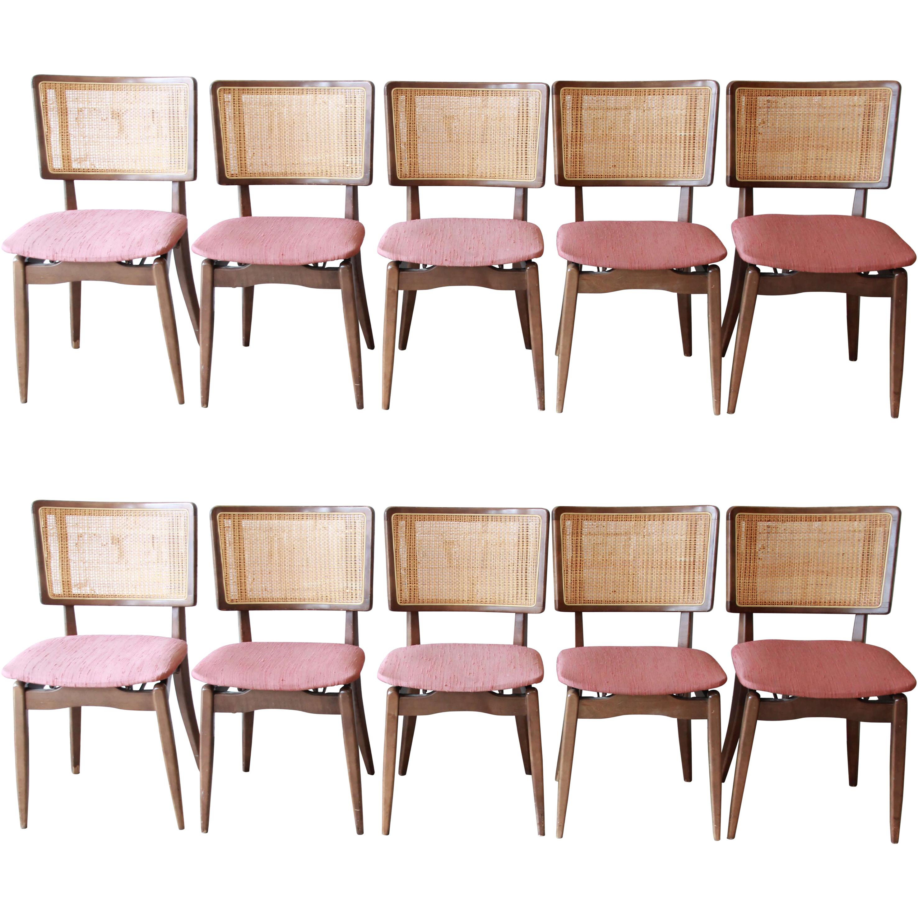 Mid-Century Modern Stakmore Folding Chairs, Set of Ten
