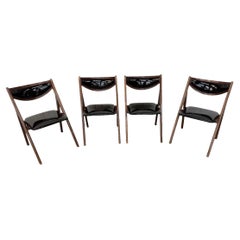 Mid-Century Modern Stakmore Folding Dining Chairs - Set of 4