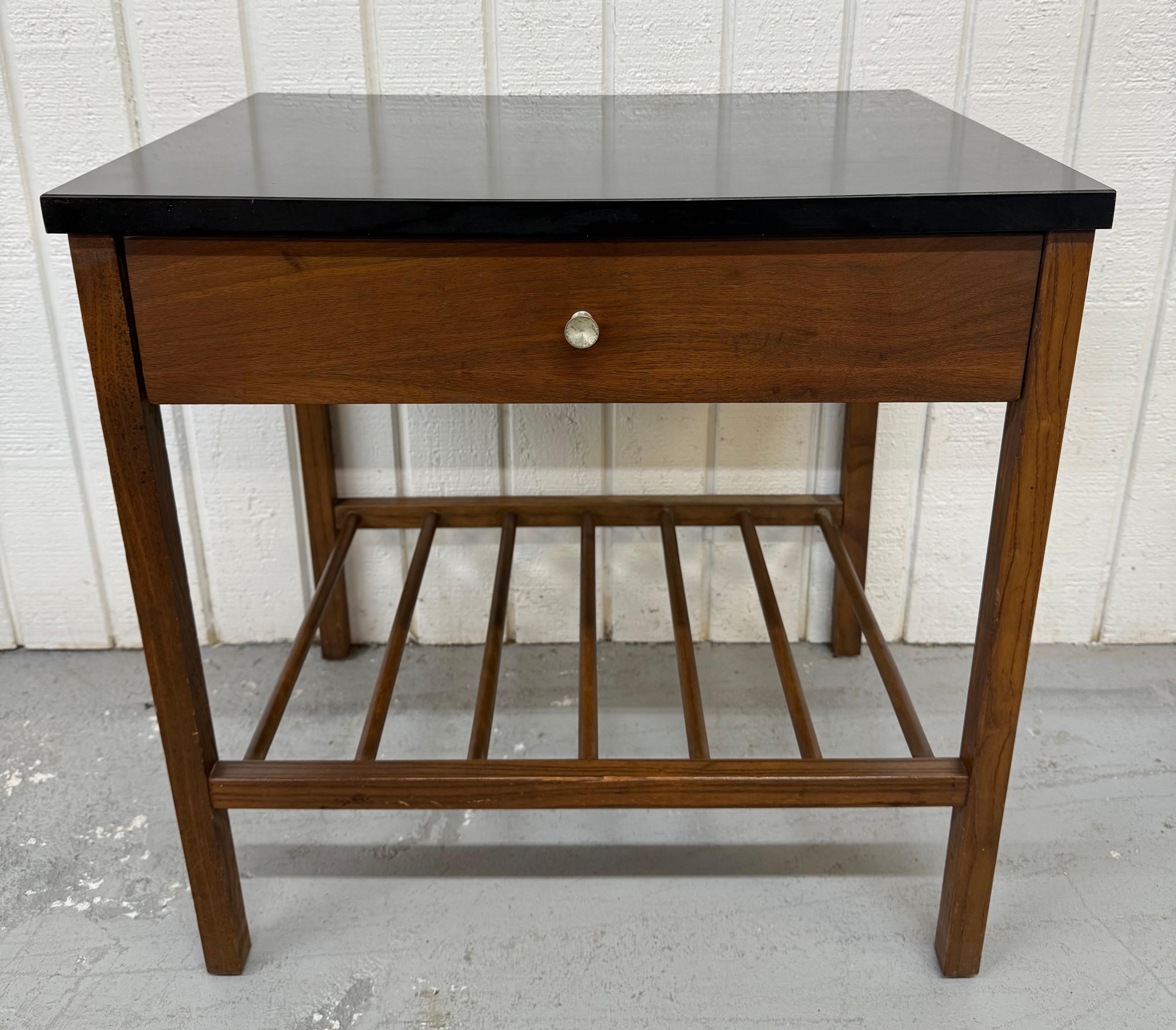 Mid-Century Modern Stanley Walnut Nightstands - Set of 2 For Sale 1