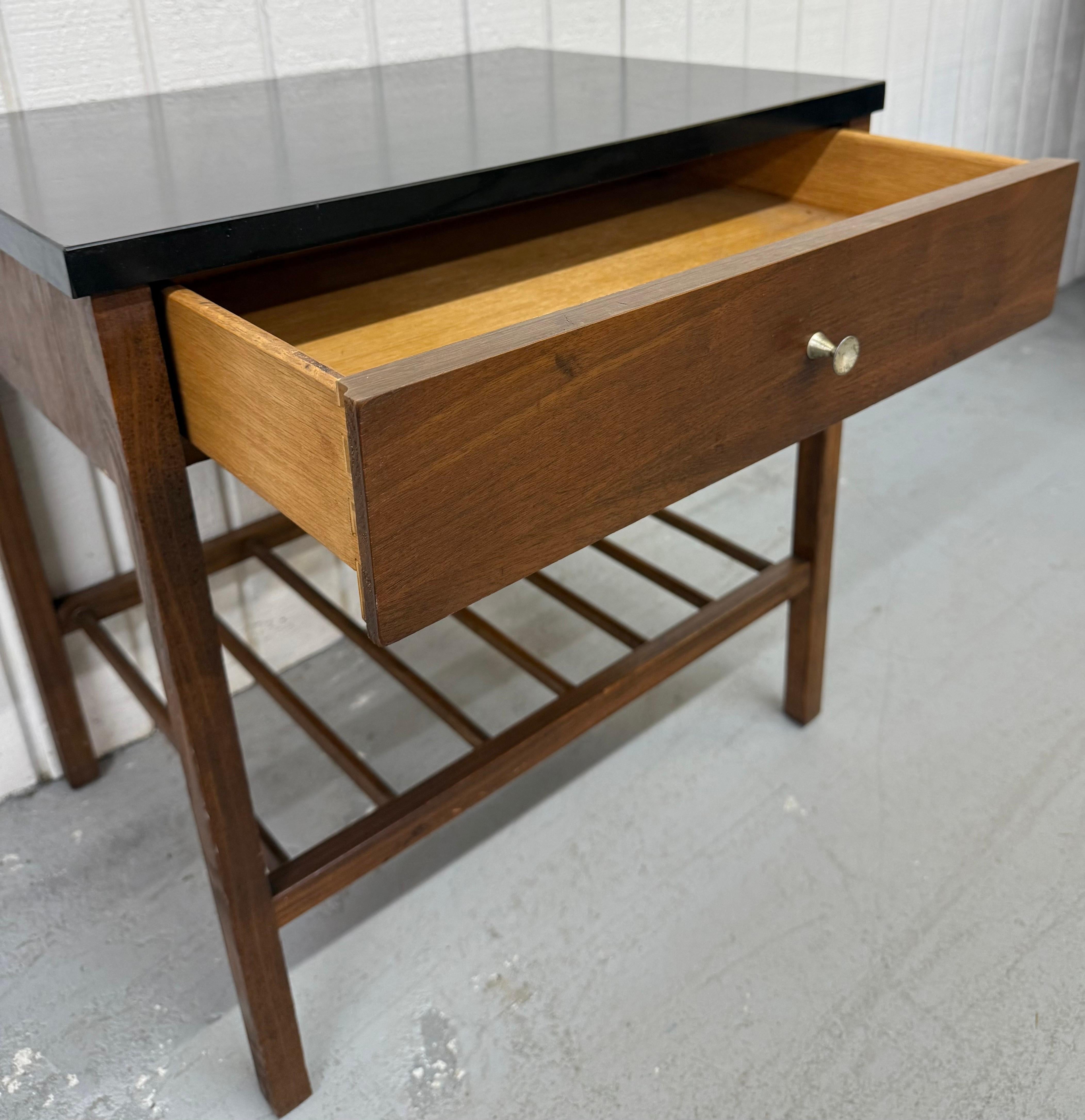 Mid-Century Modern Stanley Walnut Nightstands - Set of 2 For Sale 2
