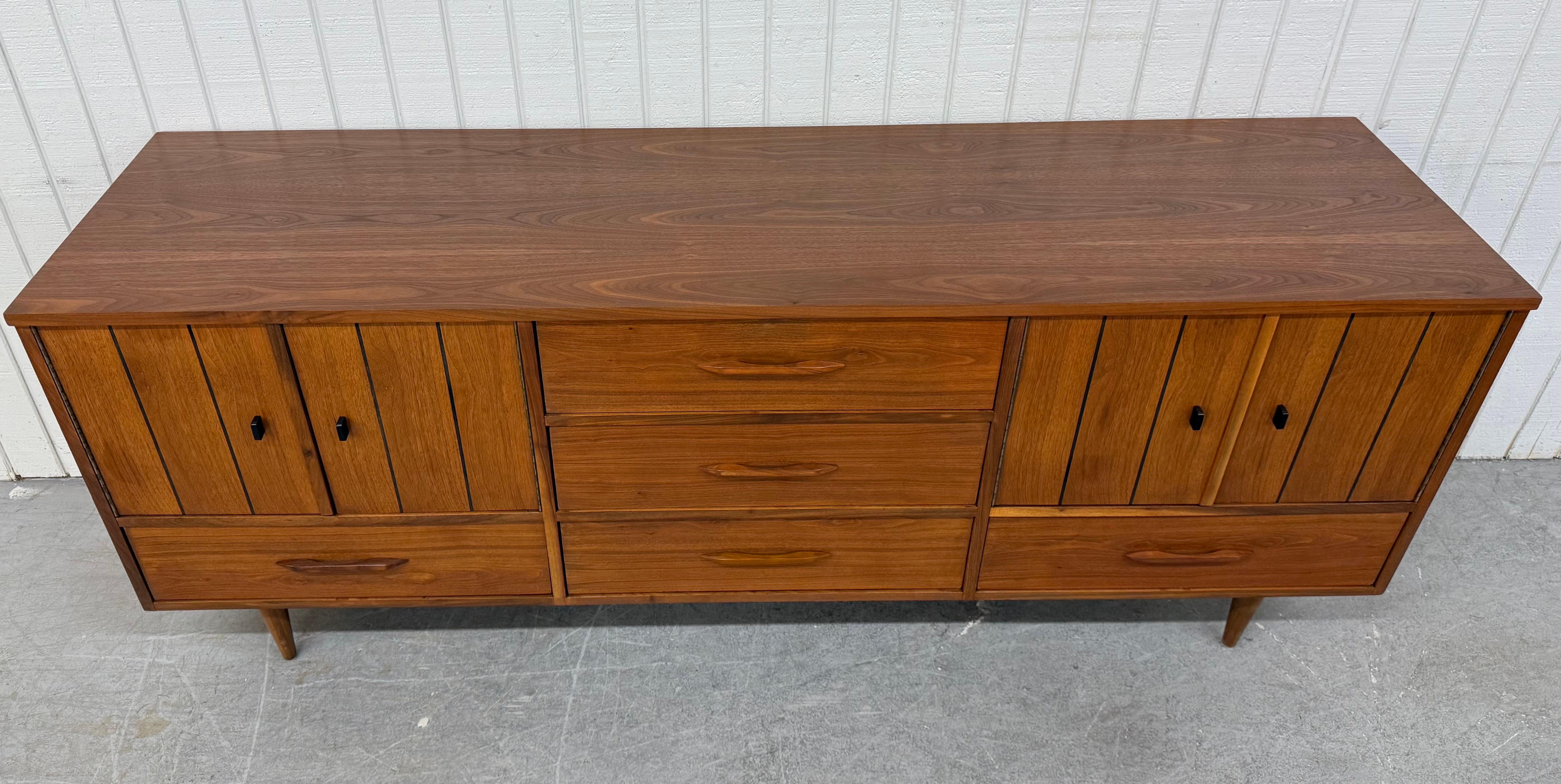 Wood Mid-Century Modern Stanley Walnut Sideboard