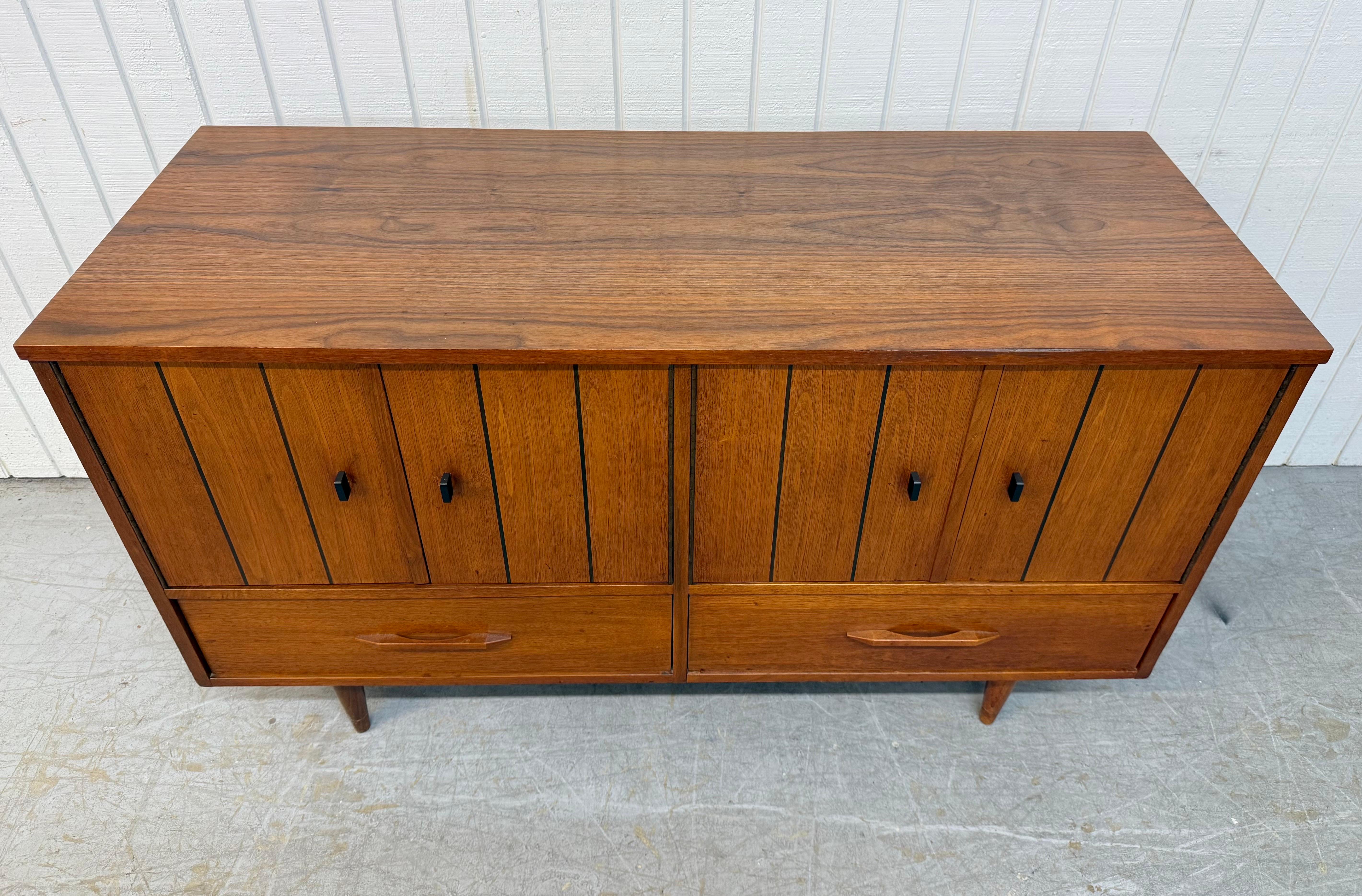 20th Century Mid-Century Modern Stanley Walnut Sideboard For Sale