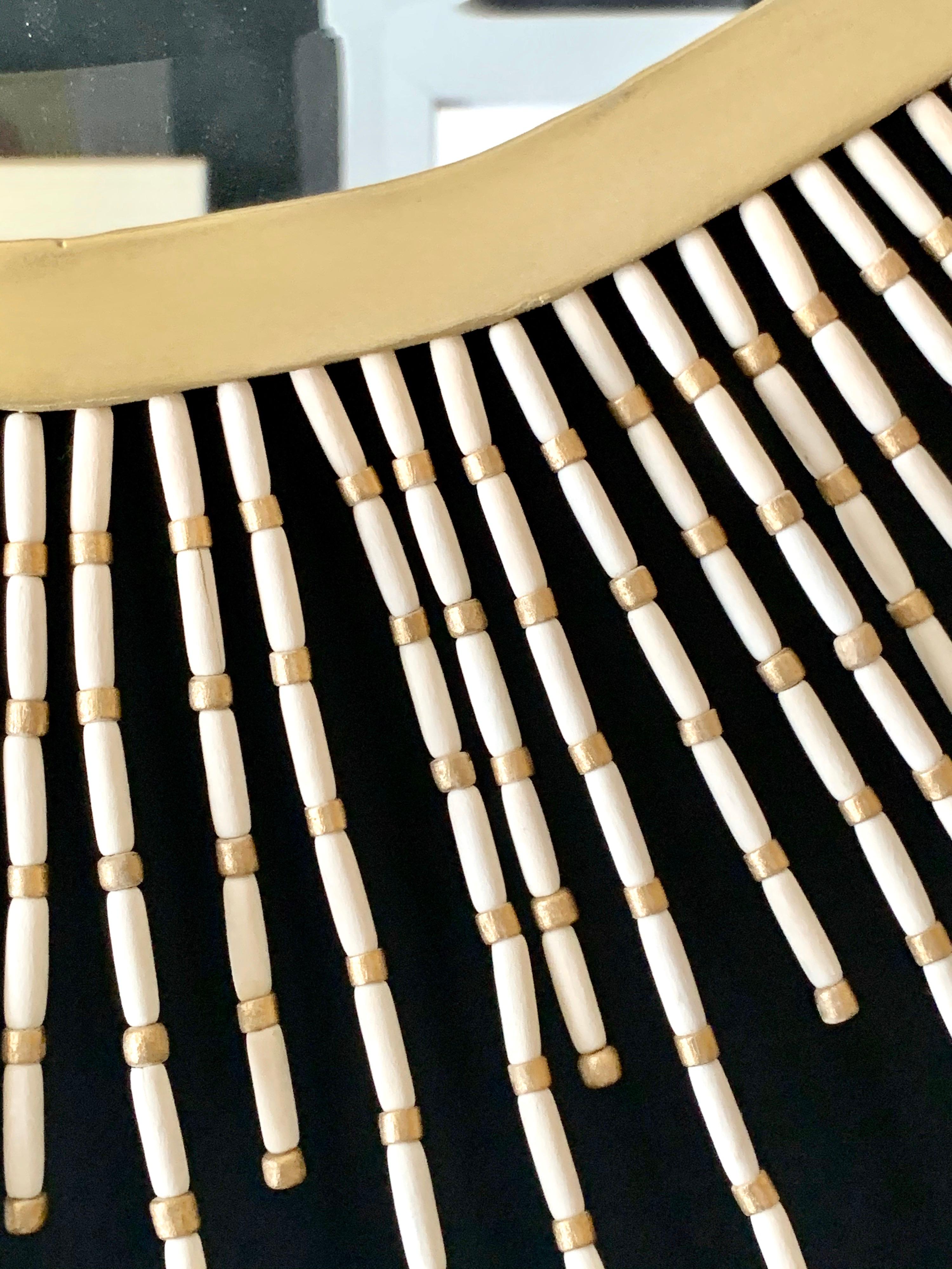 Late 20th Century Mid-Century Modern Starburst Beaded Mirror