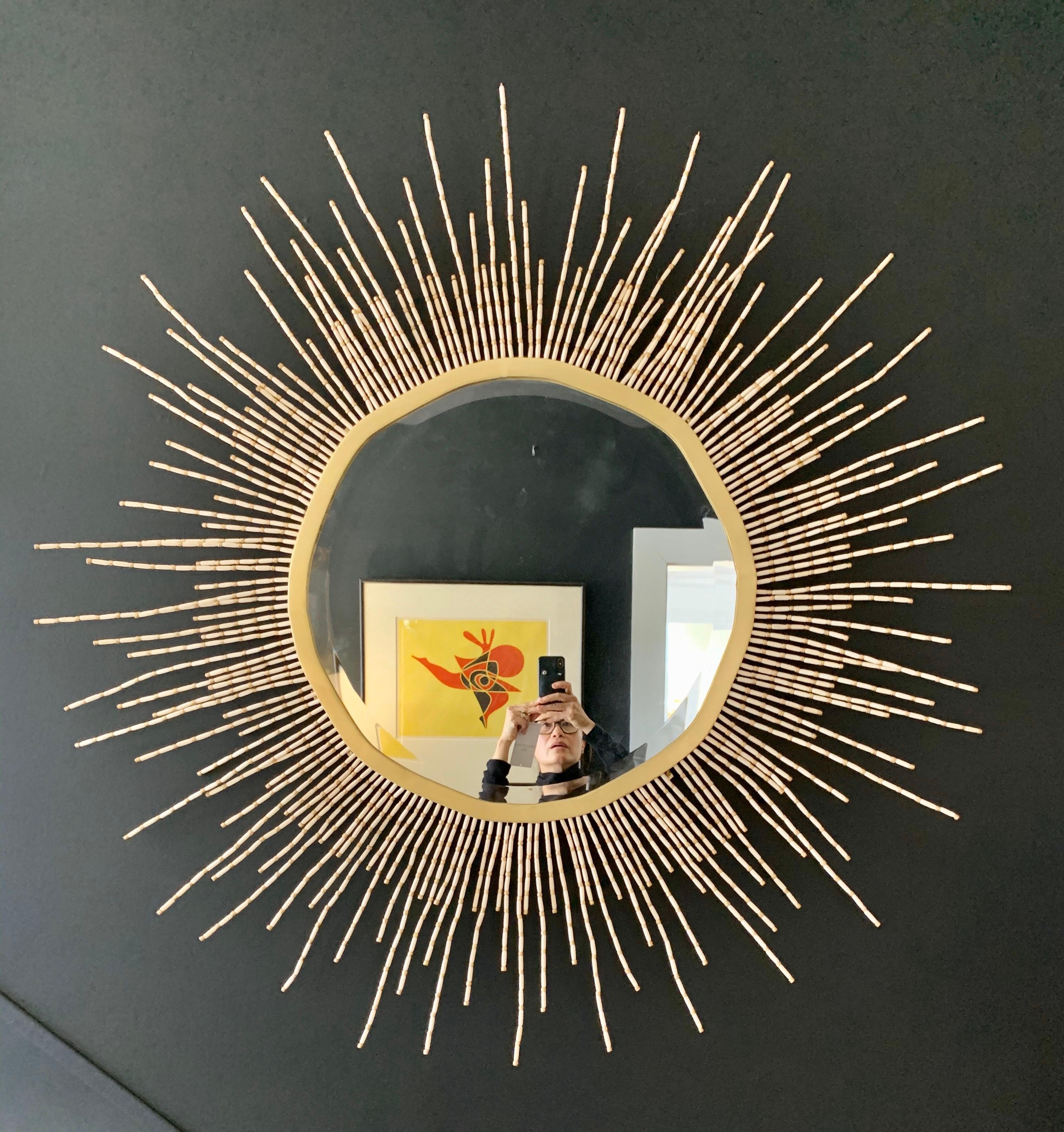 Mid-Century Modern Starburst Beaded Mirror 1