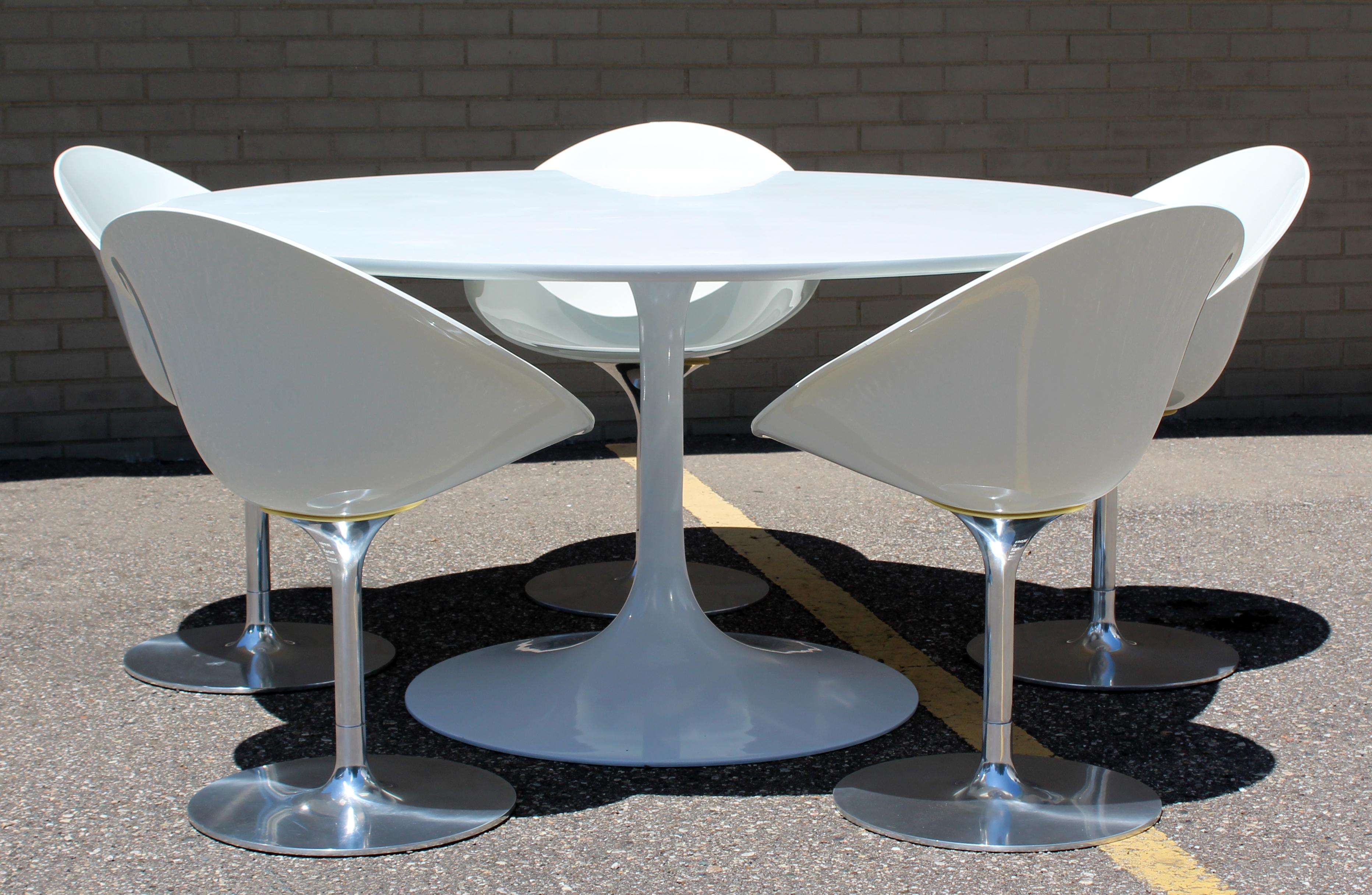 Mid-Century Modern Starck Kartell Set 5 Chrome Eros Dining Chairs, Italy, 1970s 5