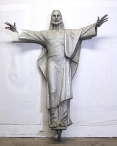 Mid-Century Modern Statue Portraying Jesus with Outstretched Arms