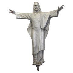 Mid-Century Modern Statue Portraying Jesus with Outstretched Arms