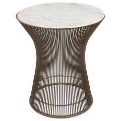 Mid-Century Modern Steel & Carrara Marble Side Table by Warren Platner for Knoll