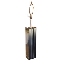 Used Mid-Century Modern Steel & Ebonized Wood Column Table Lamp by Laurel Lamp Co.