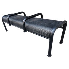 Mid Century Modern Steel & Iron Garden Bench