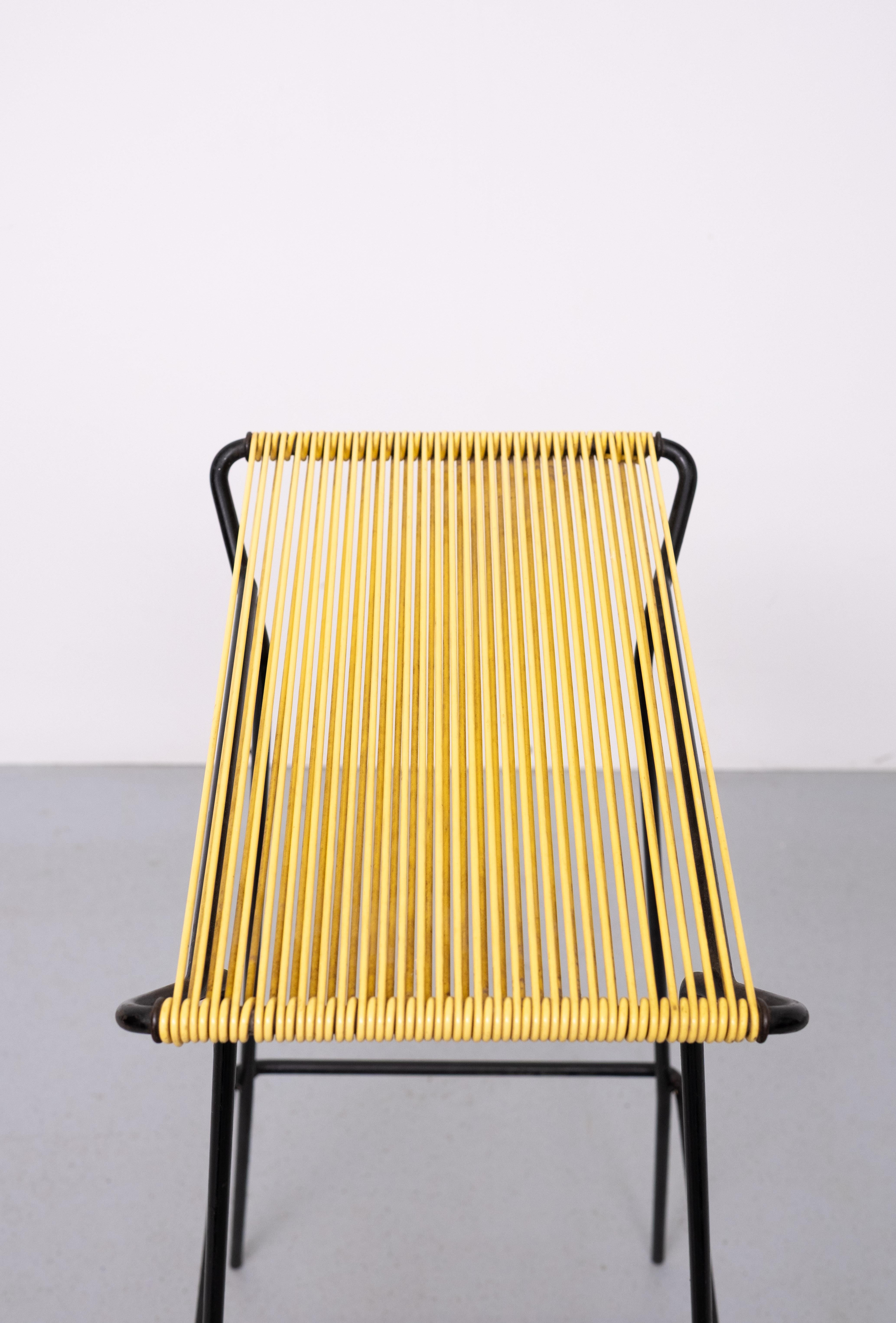 Milieu du XXe siècle Tabouret Spaghetti en acier moderne du milieu du siècle 1960 Hollande en vente