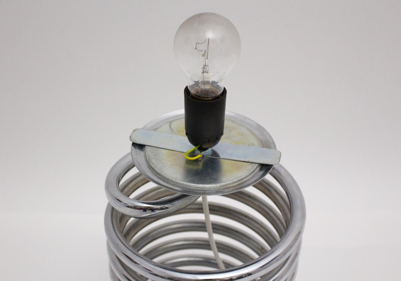 Mid-Century Modern Vintage Steel Spring Table Lamp by Ingo Maurer, Germany, 1968 4