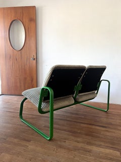 Mid Century Modern Steelcase Upholstered Bench (Green)