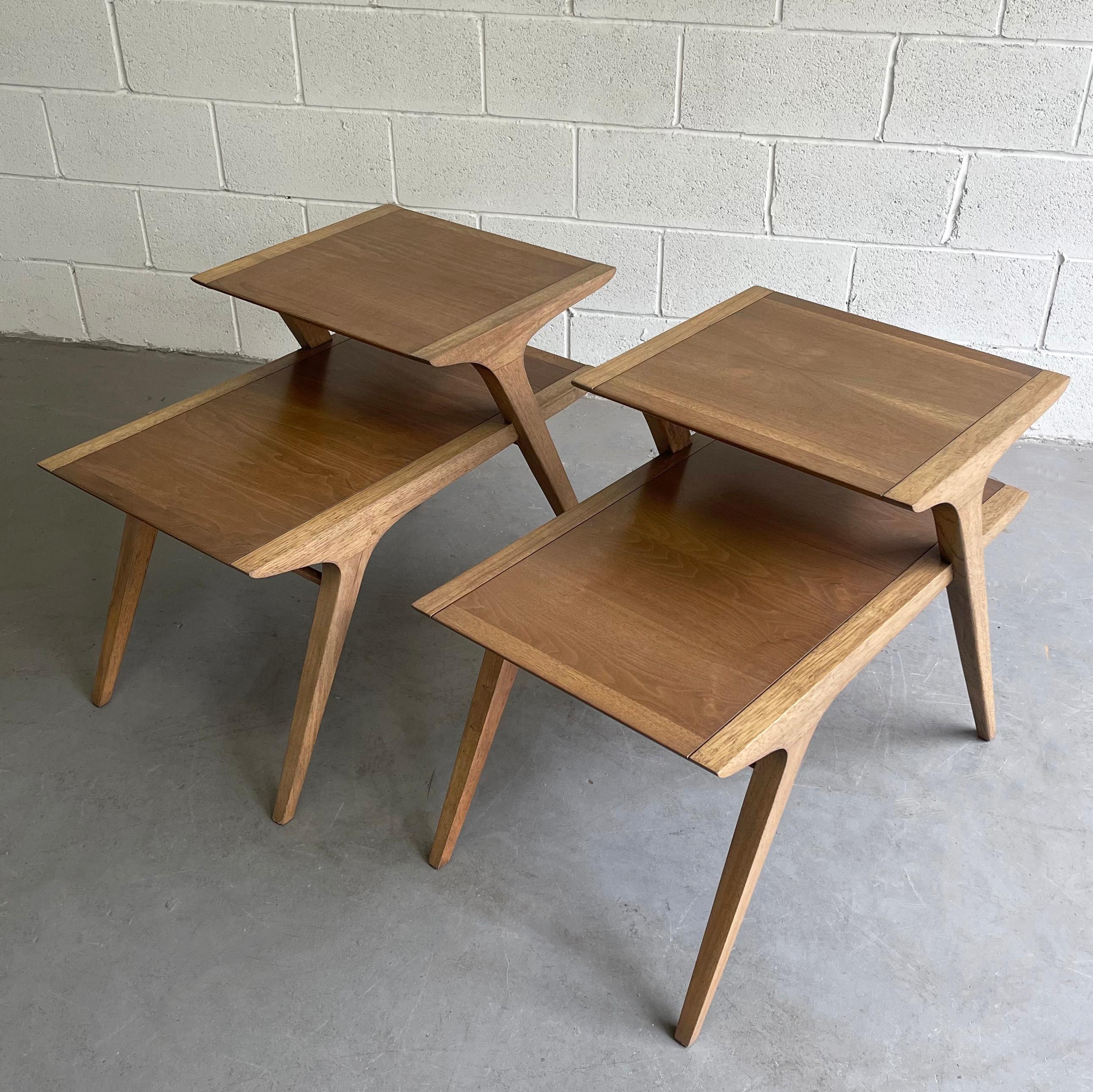 Mid-Century Modern Step End Tables by John Van Koert for Drexel In Good Condition In Brooklyn, NY