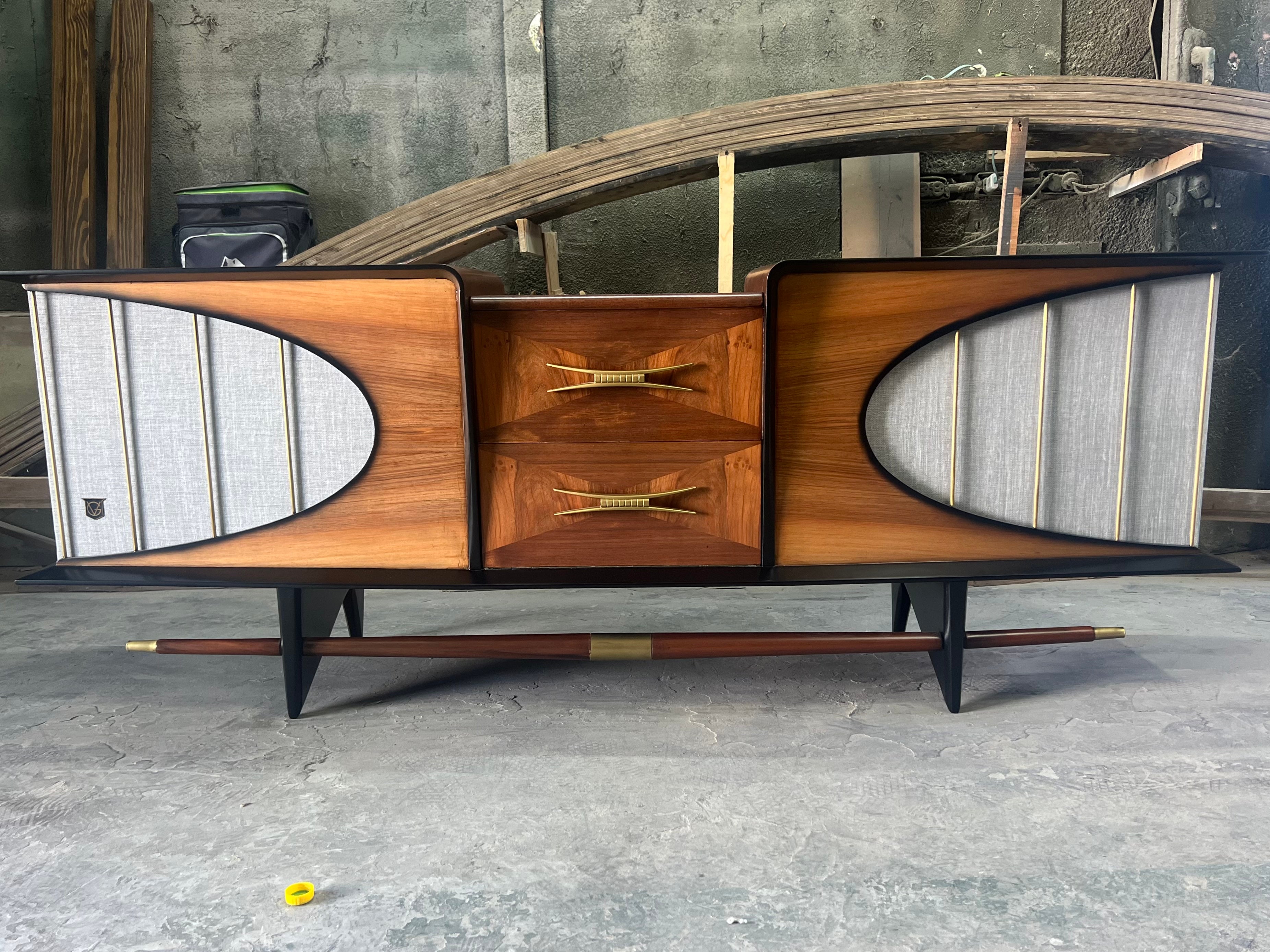 Mexican Mid-Century Modern Golden Voice Stereo Console