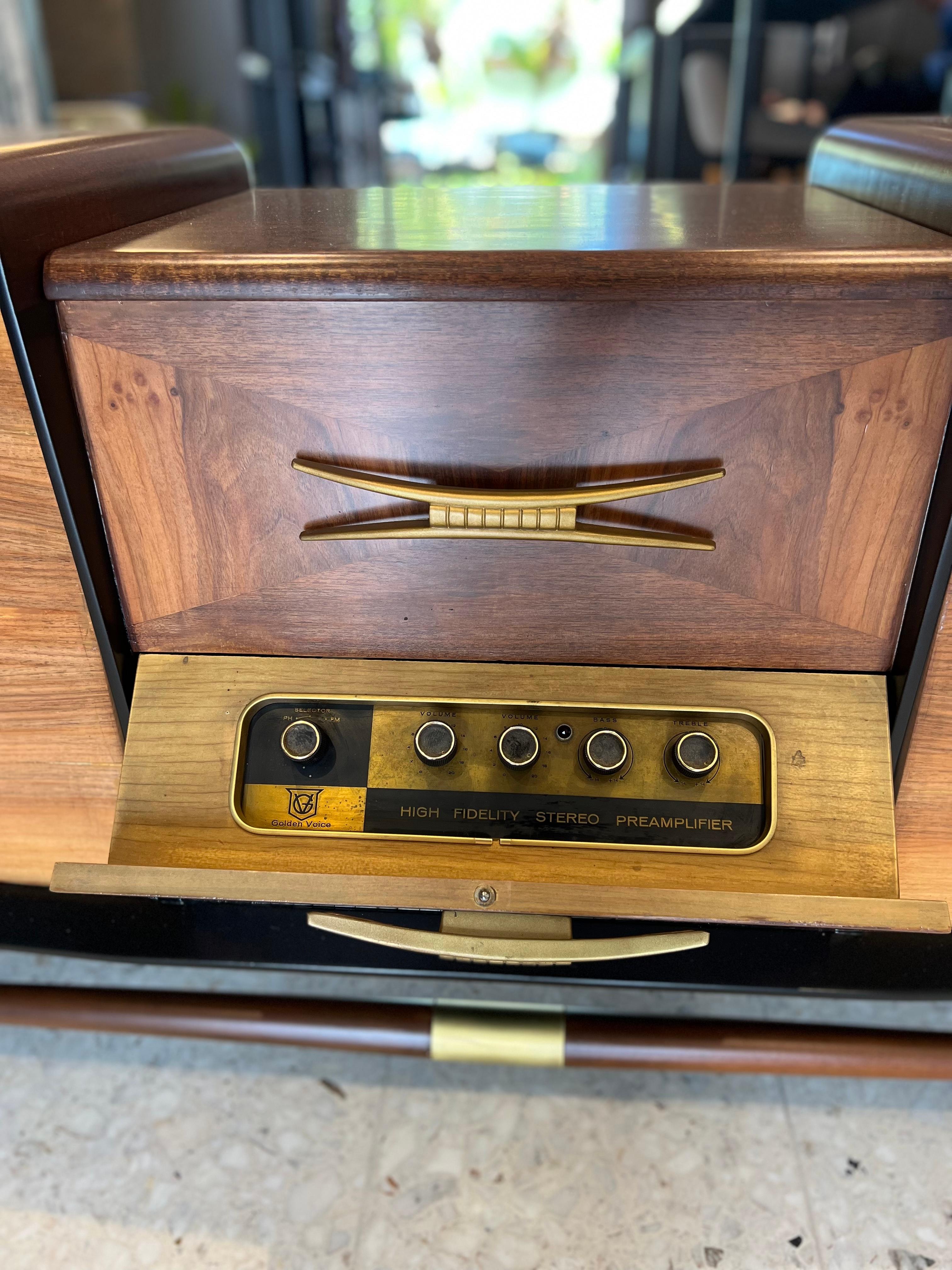 Mid-Century Modern Golden Voice Stereo Console 2