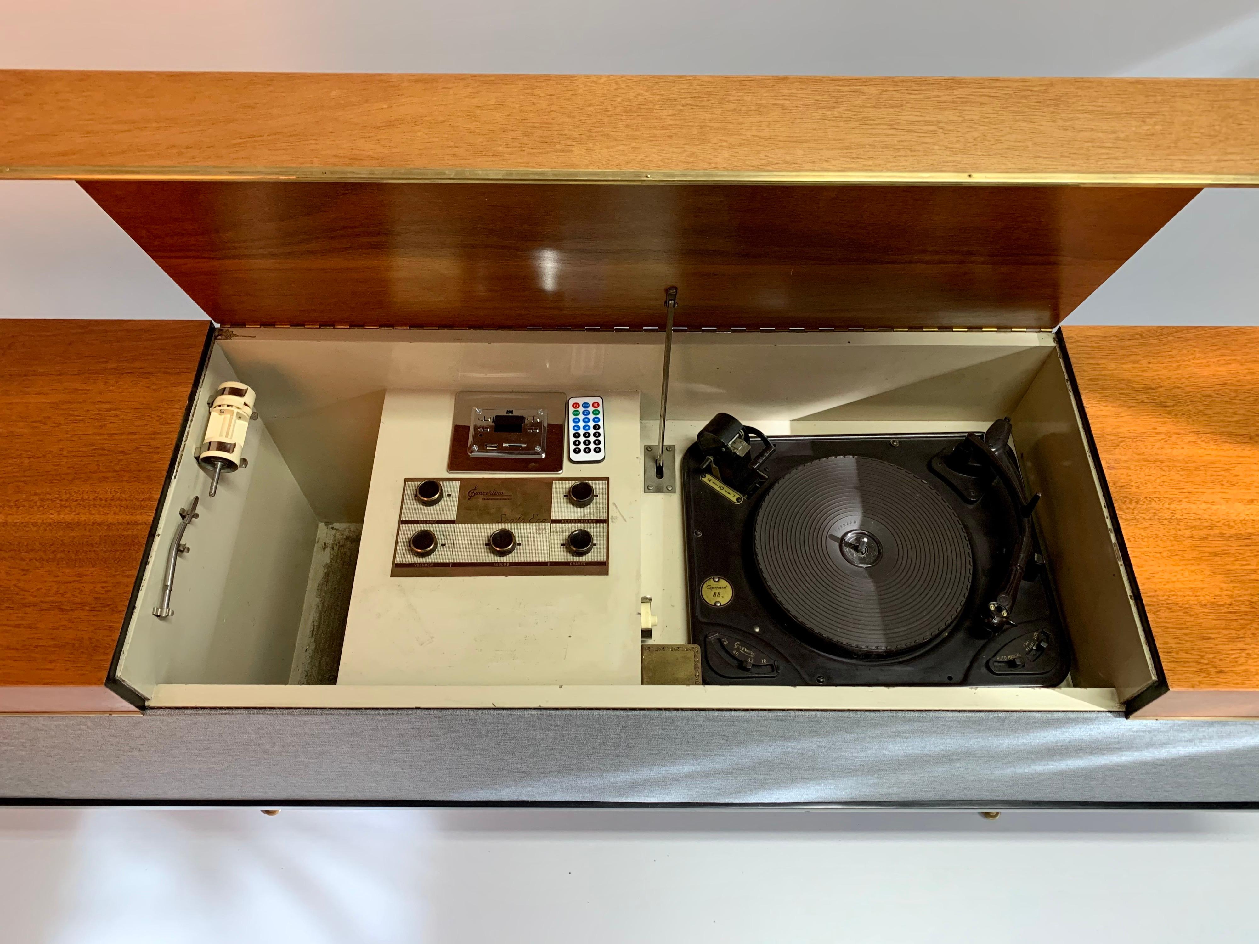 Brass Mid-Century Modern Stereo Console