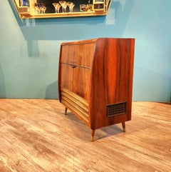 Mid-Century Modern Stereo Console Record Player amp bluetooth lk eames