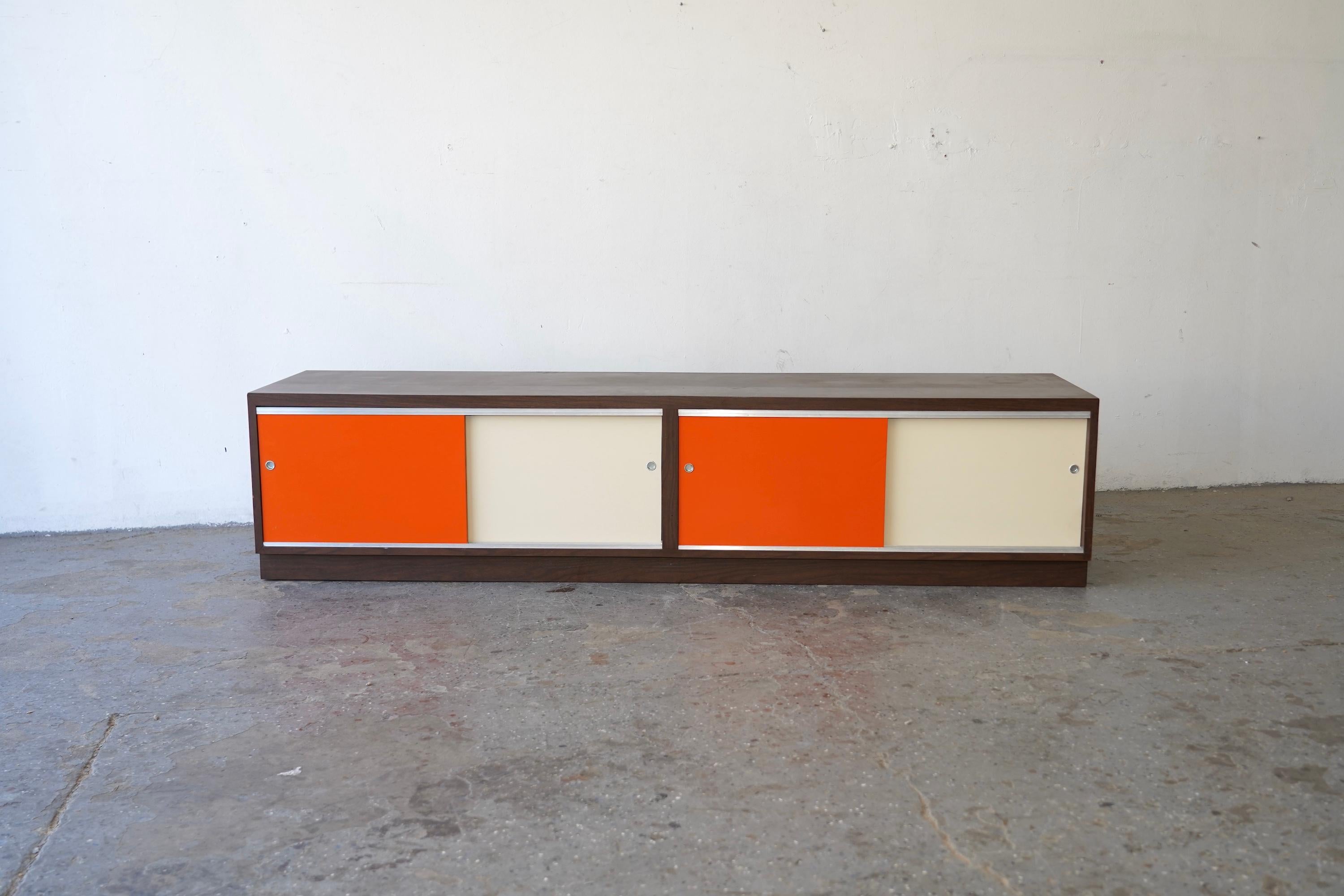 Mid-20th Century Mid-Century Modern Stereo Media Record Console/Credenza Bench
