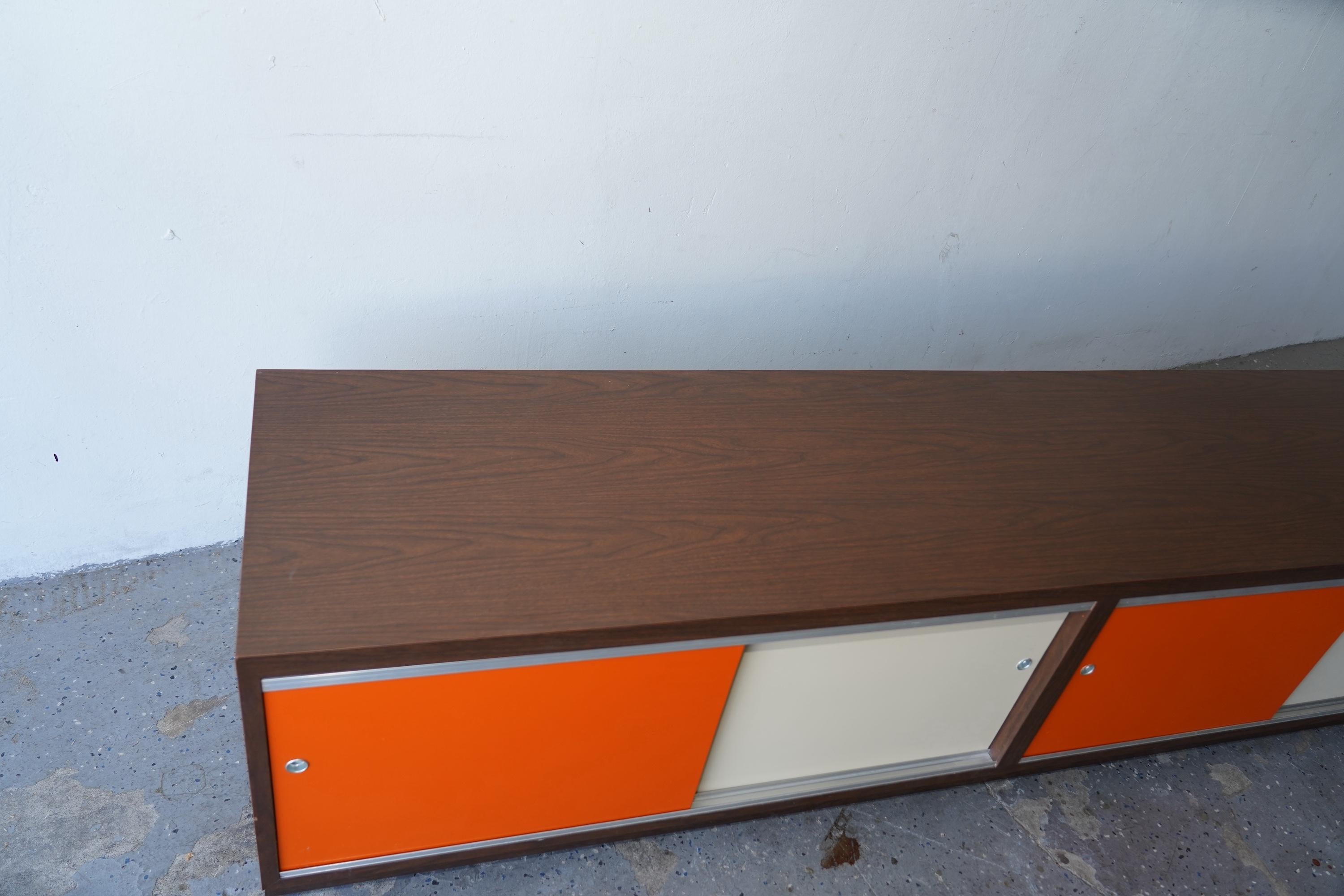 Chrome Mid-Century Modern Stereo Media Record Console/Credenza Bench