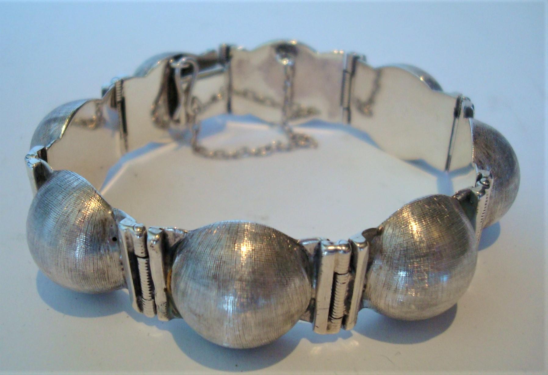 Silver Mid-Century Modern Sterling Bracelet Designed by Antonio Belgiorno, 1950´S For Sale