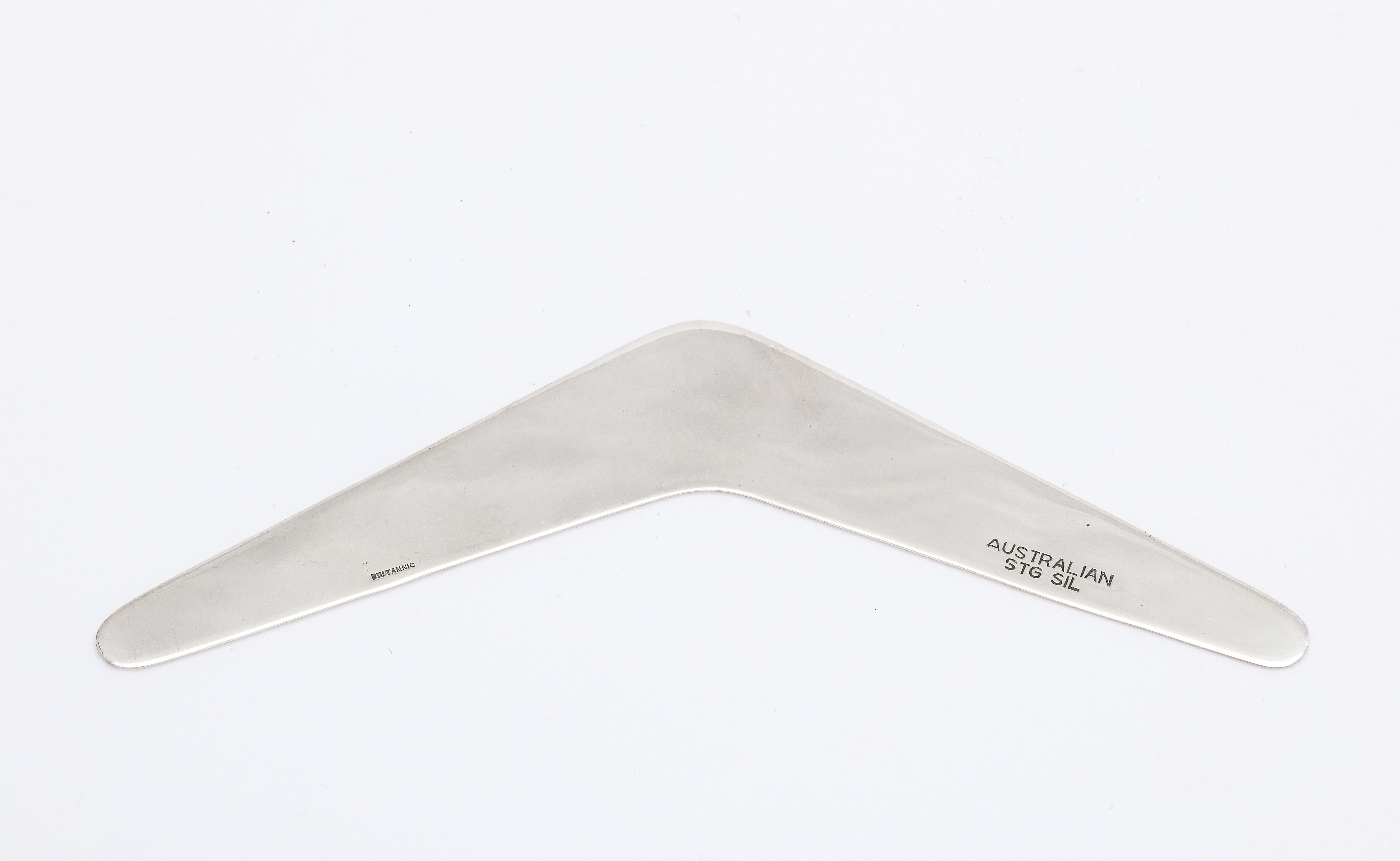 Mid-Century Modern Sterling Silver Australian Boomerang In Good Condition In New York, NY