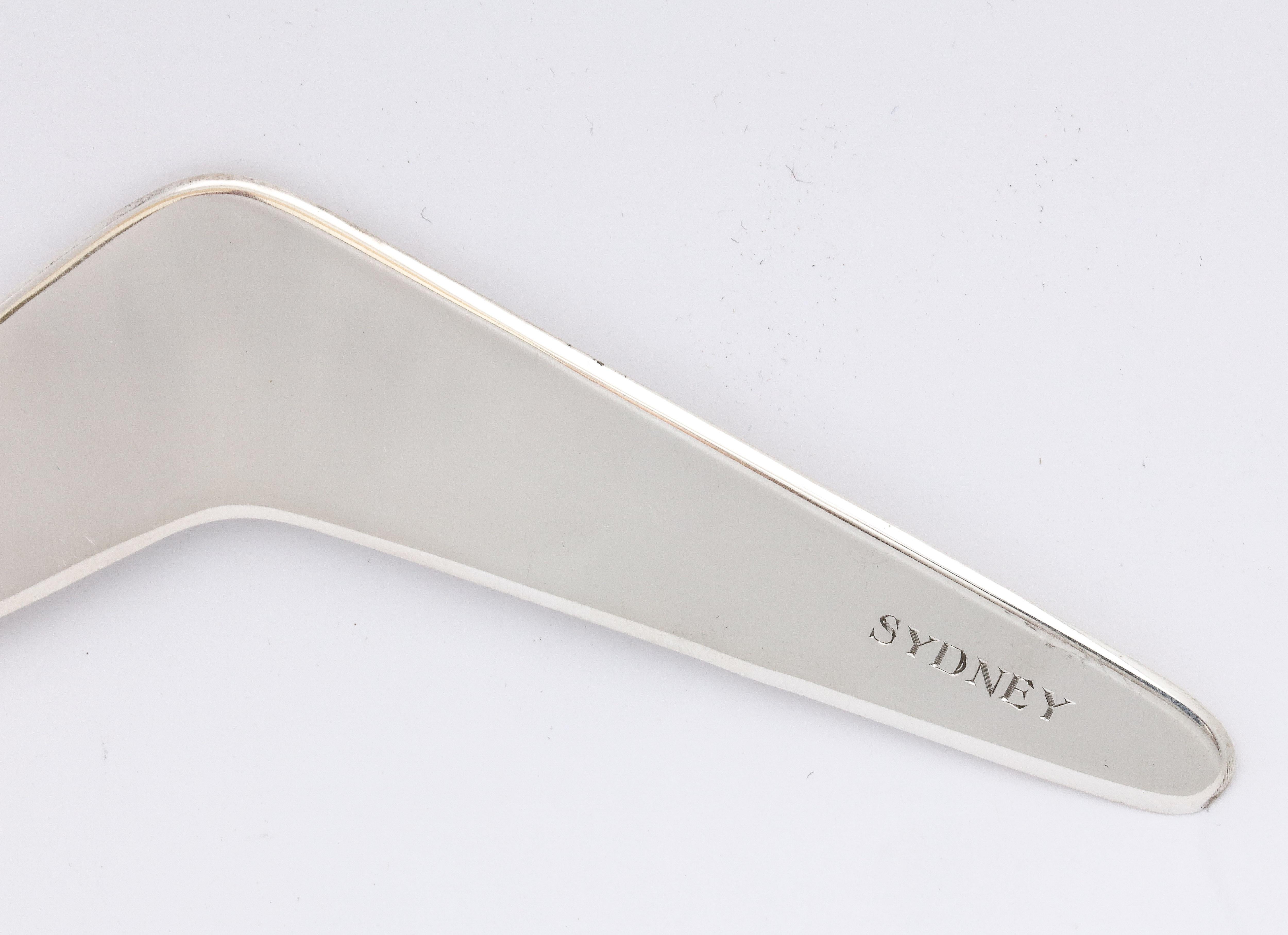 Mid-20th Century Mid-Century Modern Sterling Silver Australian Boomerang