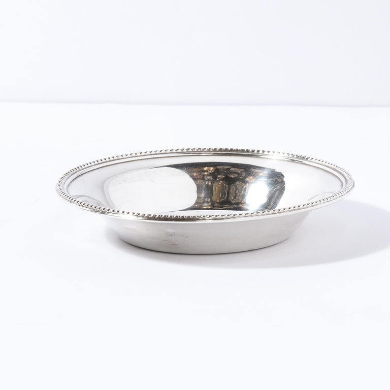 MidCentury Modern Sterling Silver Beaded Decorative Dish/ Bowl For
