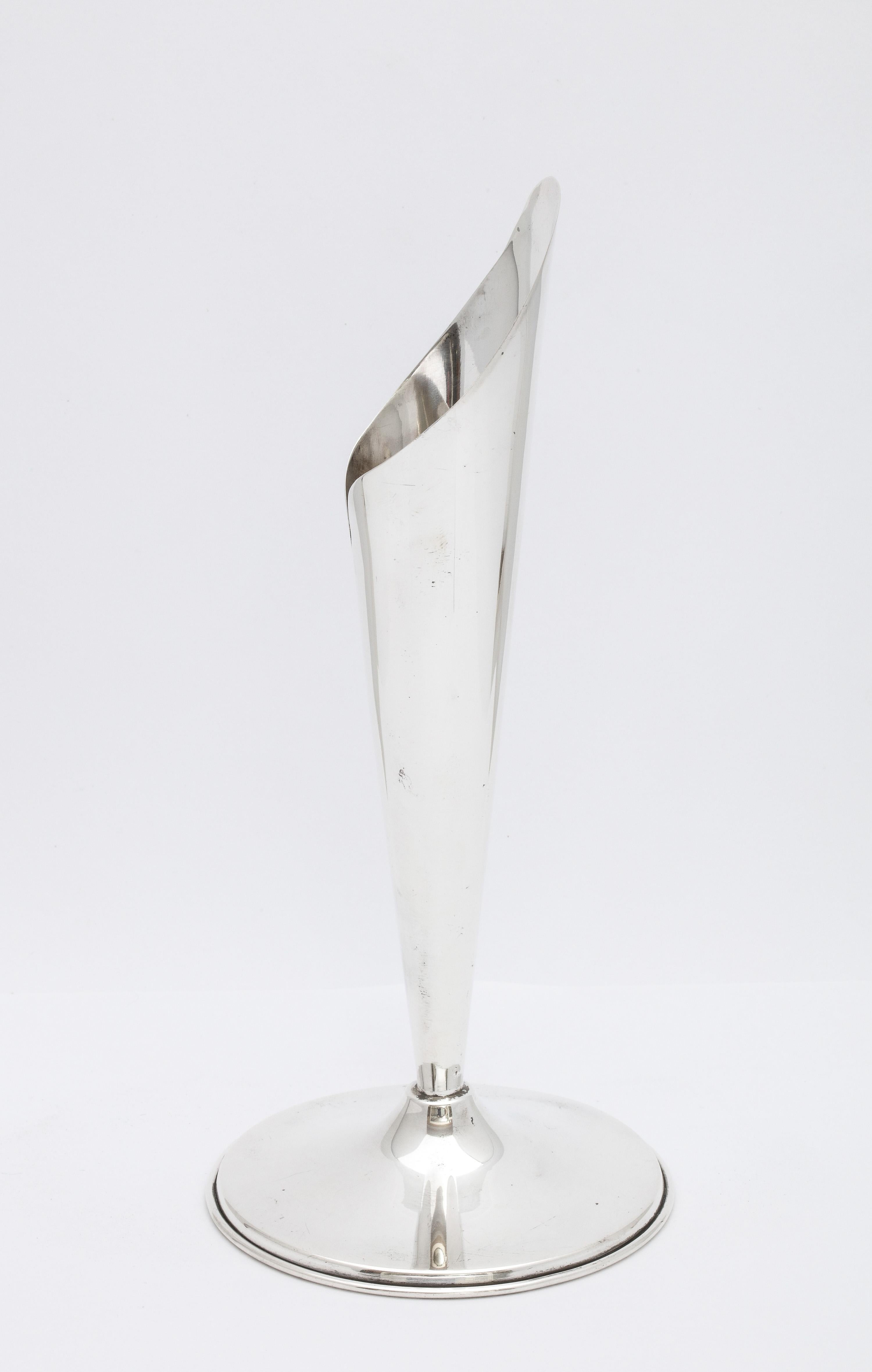 Mexican Mid-Century Modern Sterling Silver Calla Lily-Form Vase