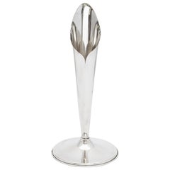 Mid-Century Modern Sterling Silver Calla Lily-Form Vase
