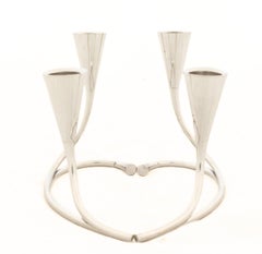 Mid-Century Modern sterling silver candelabra's