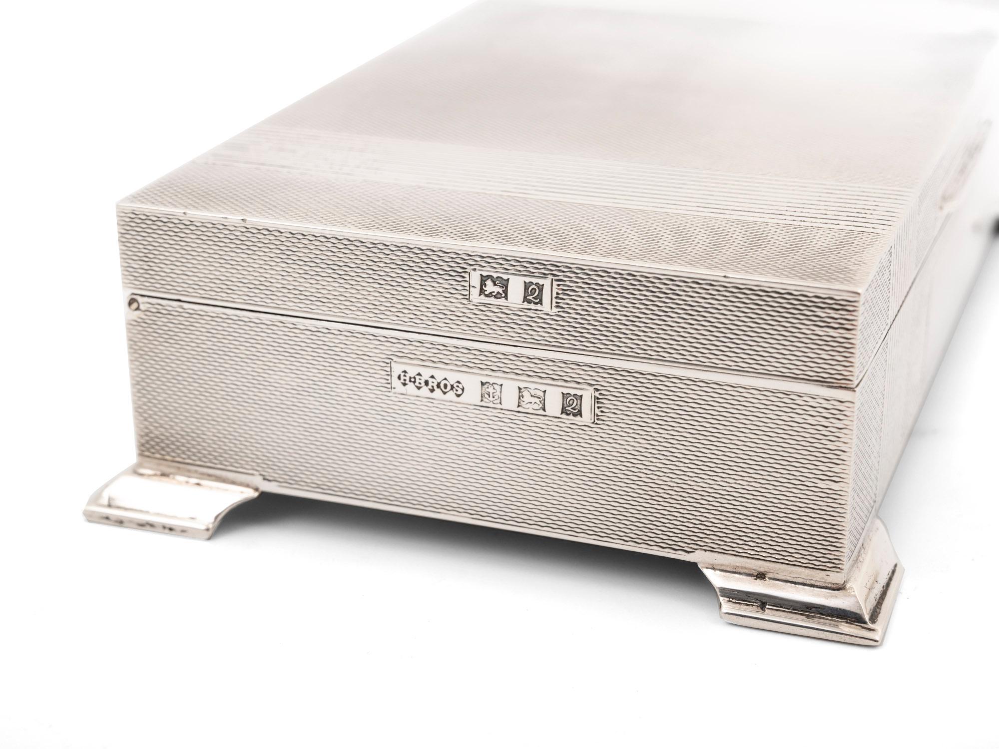 20th Century Mid Century Modern Sterling Silver Cigar Box Harman Brothers