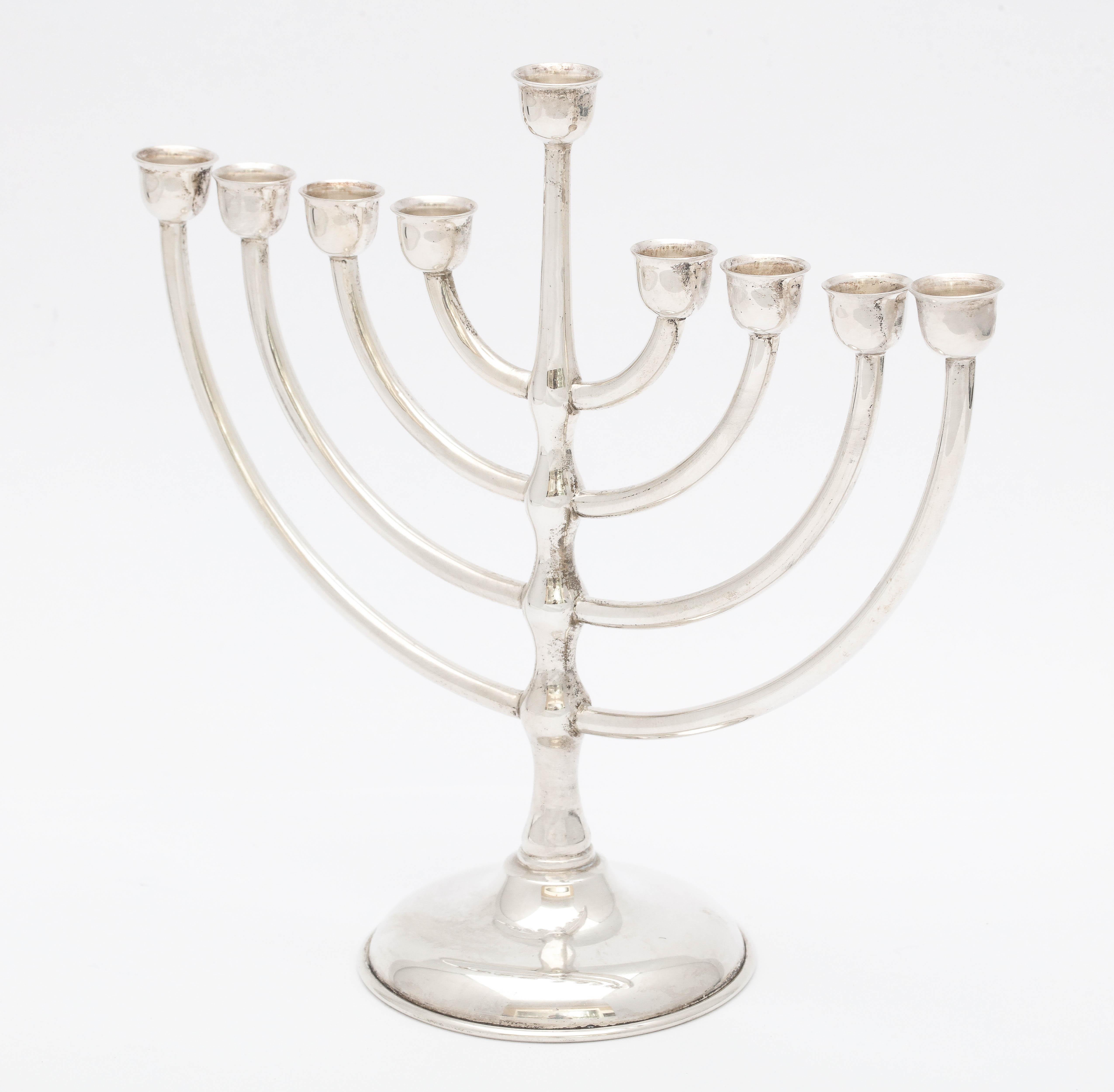 Mid-Century Modern Sterling Silver Menorah 2