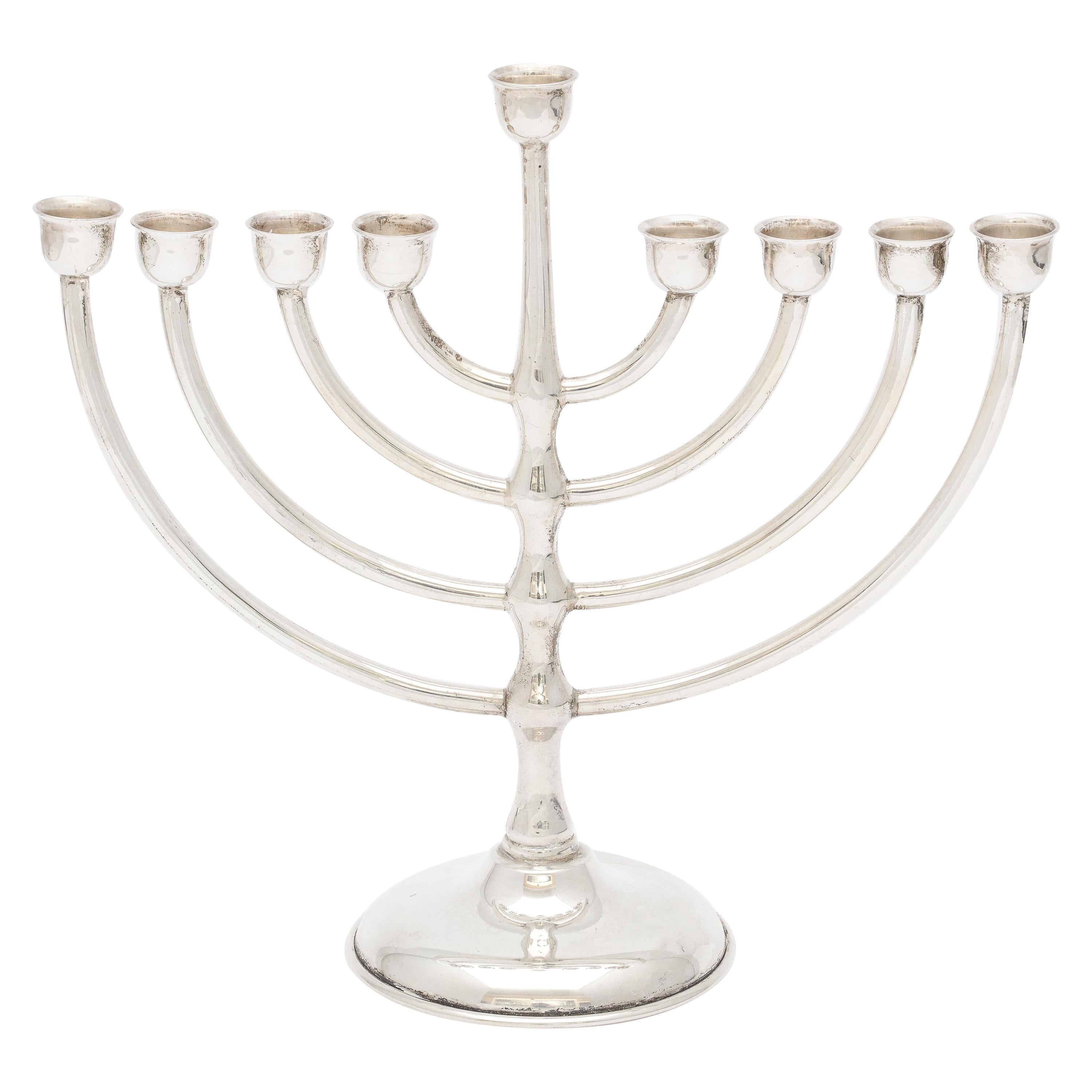 Mid-Century Modern Sterling Silver Menorah